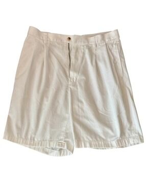 Men White Pleated Shorts| Size 34 | SKU 407